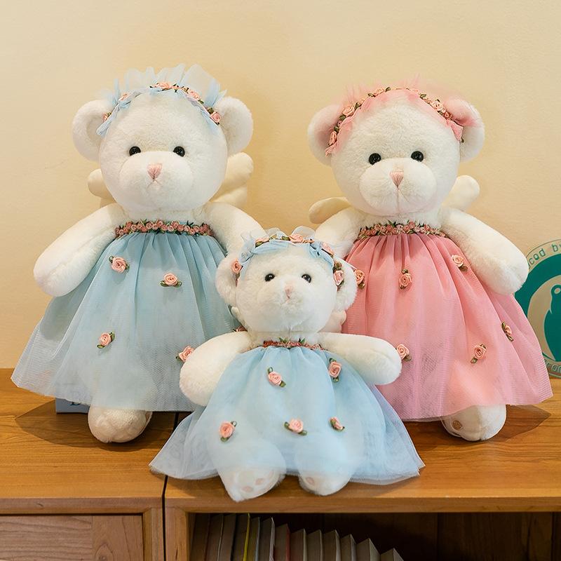 Plush Doll Bear Toy Monet Painting Style Fairy Tale Flower Dress Gift Wedding