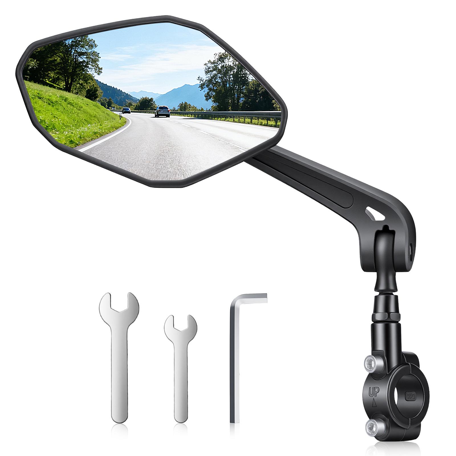Elecpow Bike Rear View Mirror 360° Free Adjustment Rotatable Handlebar Viewmirror High Definition Large Mirror Bike Accessories Left Mirror
