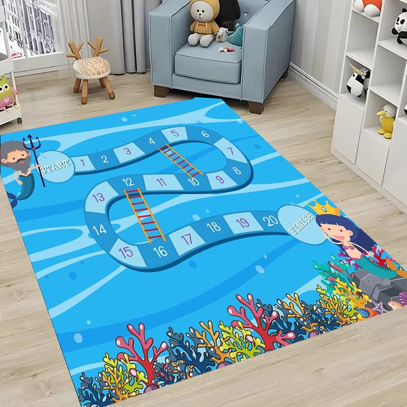 Children's Hop Count Hopscotch Early Education Carpets for Home Living Room Kids Bedroom Sofa Doormat  Floor Rugs Anti-slipDecor