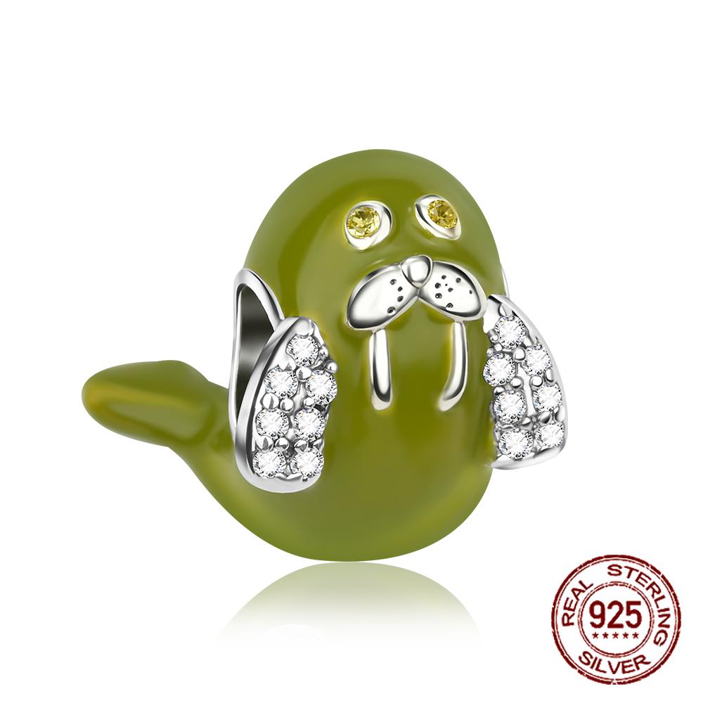 Ocean Series Diy Charms Bead Original Copper Seahorse Jellyfish Sea Lion Pendants Fit Bracelet Jewelry Gift Marking