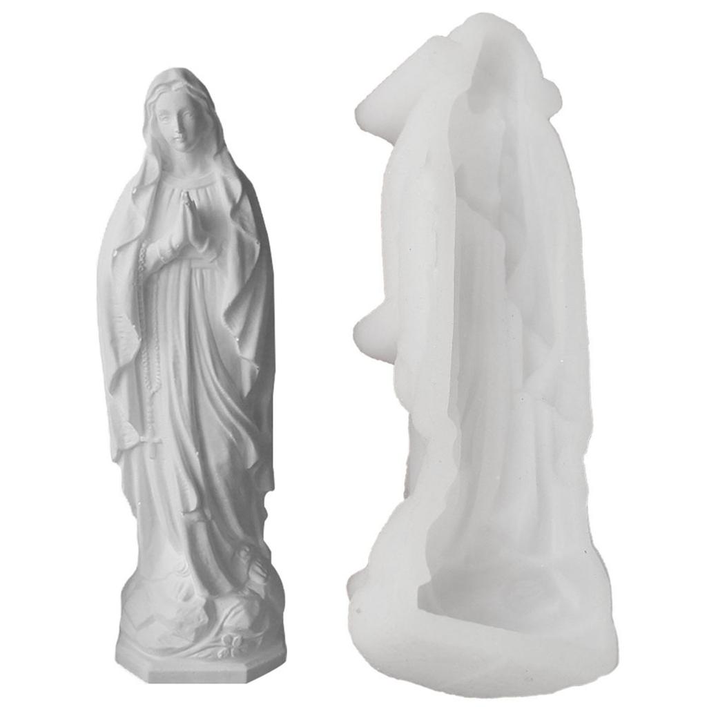 3D Virgin Mary Figurine Silicone Candle Molds for Epoxy Resin Candle Soap Making Home Decoration Temperature Resistant