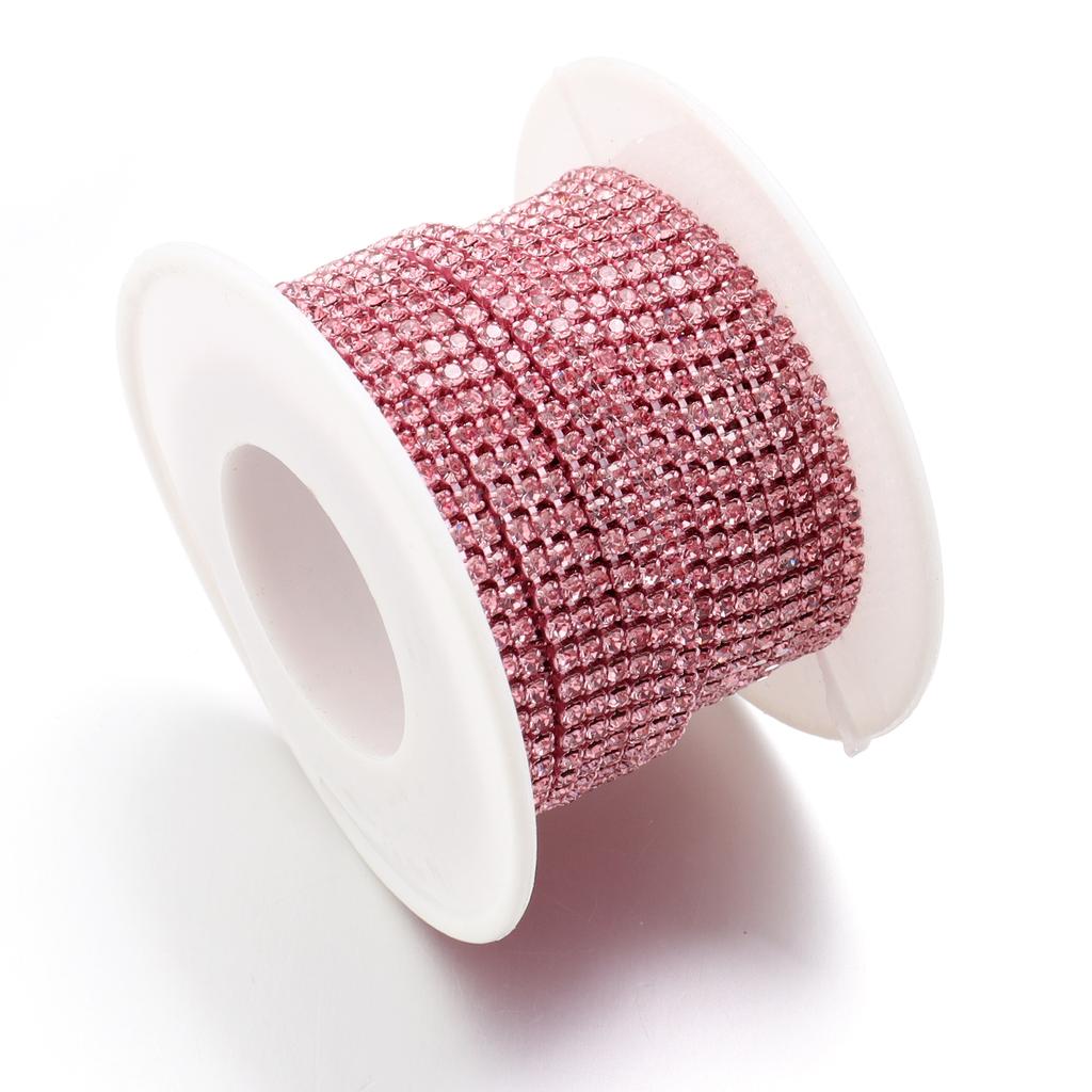 10yards 2mm 3mm Colored Rhinestone Chains Dense Fancy Chain For Garment Sewing Glass Rhinestone Cup Chain DIY Headwear Home Deco