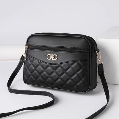 Large Capacity Middle-aged Women's Bag, Fashionable Diamond Grid Crossbody Shoulder Bag, Versatile Camera Bag, Small Square Bag