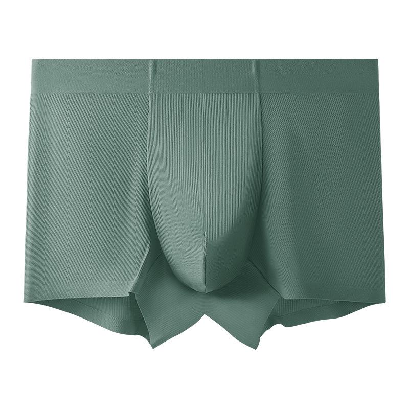 Luxury 120s Lenzing Modal Men's Mid-Waist Ribbed Boxer Briefs with Antibacterial Breathable Crotch