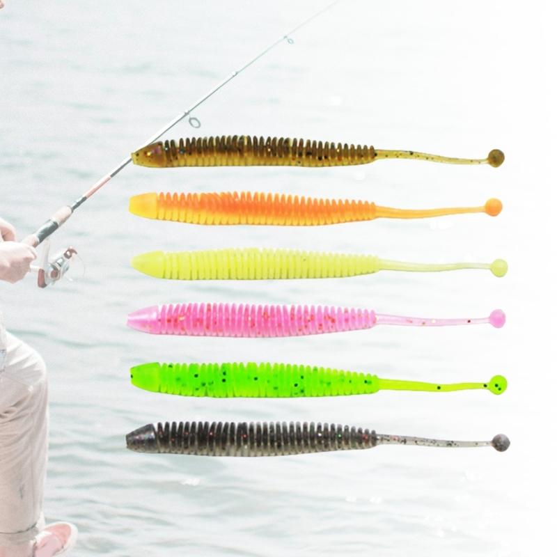 30Pcs Fishing Lures 4.8/6/8cm Artificial Worm Baits for Trout Fishing Swimbaits Soft Lures Tail Baits Fishing Tackle