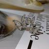 Inlaid Rhinestones Sparkling Butterfly Open Ring Women's Personalized Fashionable Daily Accessories Party  Birthday Gifts