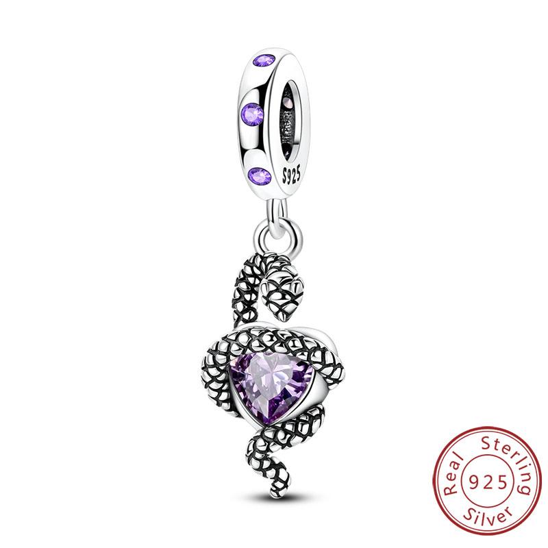 Charms Copper Love Bow Four-Leaf Clover Heart Rose Panda Cat Charms Beads Pendant Fit Original Bracelet Diy Jewelry