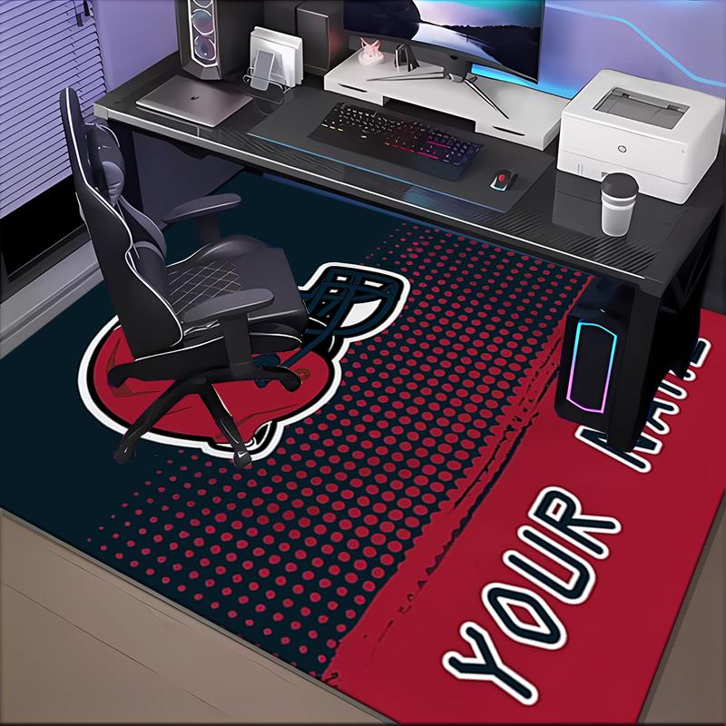 1PC Custom Name Football Helmet Theme Floor Mat Ideal for Living Room, Game Rooms, Office, Bedroom,Floor Mat Playful Design