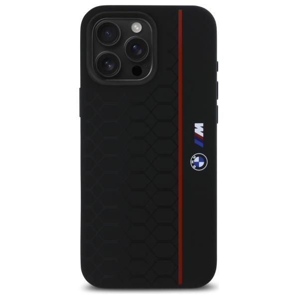 BMW Bmhmp16X23Sher Iphone 16 Pro Max     6.9 Czarny/Black Hardcase Silicone Hexagon Red Line Magsafe