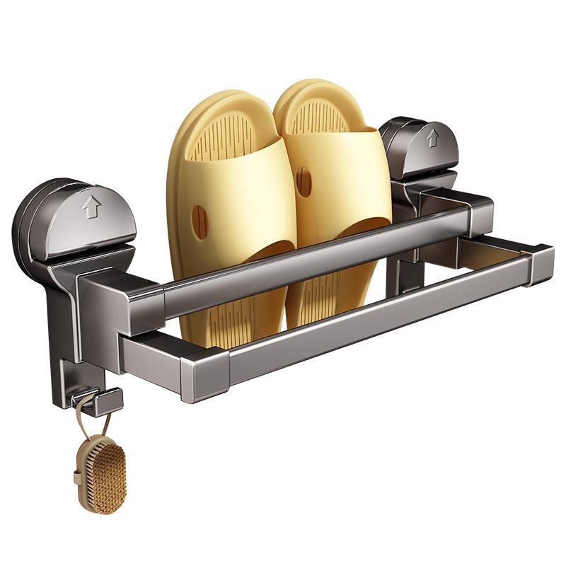Suction Cup Slippers Double-layer Hanger Toilet Non-punching Wall-mounted Rack Toilet Bathroom Drain Storage Artifact