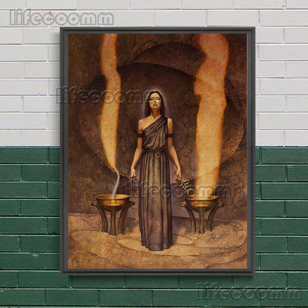 

Верховная жрица и тройная богиня, винтажное настенное искусство, колдовство, магия, плакат Викки, холст с принтом, ведьма, украшение для дома, без рамки 21*30cm No Frame