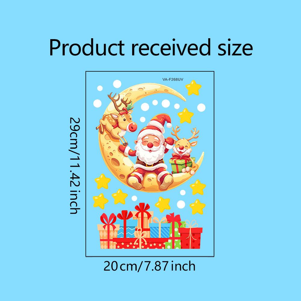 Jule Snøkrystall Elg Snømann Glassklistremerke Noel Pynt Jule Veggklistremerker God Jul Dekor Godt Nyttår Klistremerke