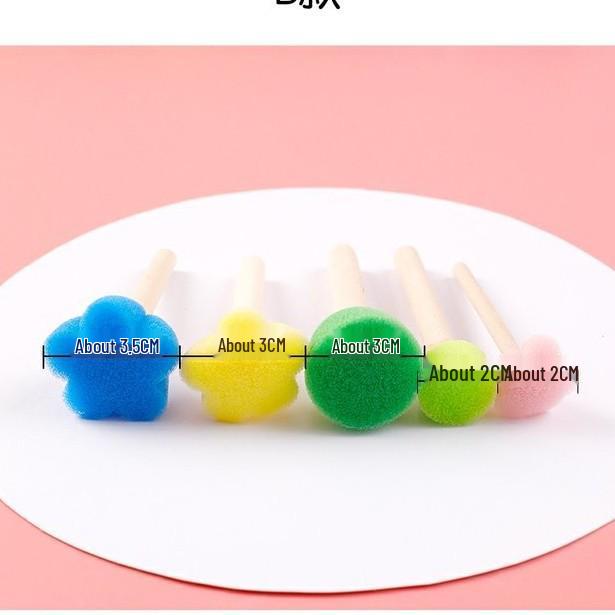 5 Colorful Mushroom Sponge Stamps: Children's Irregular Art & DIY Paintbrush Set