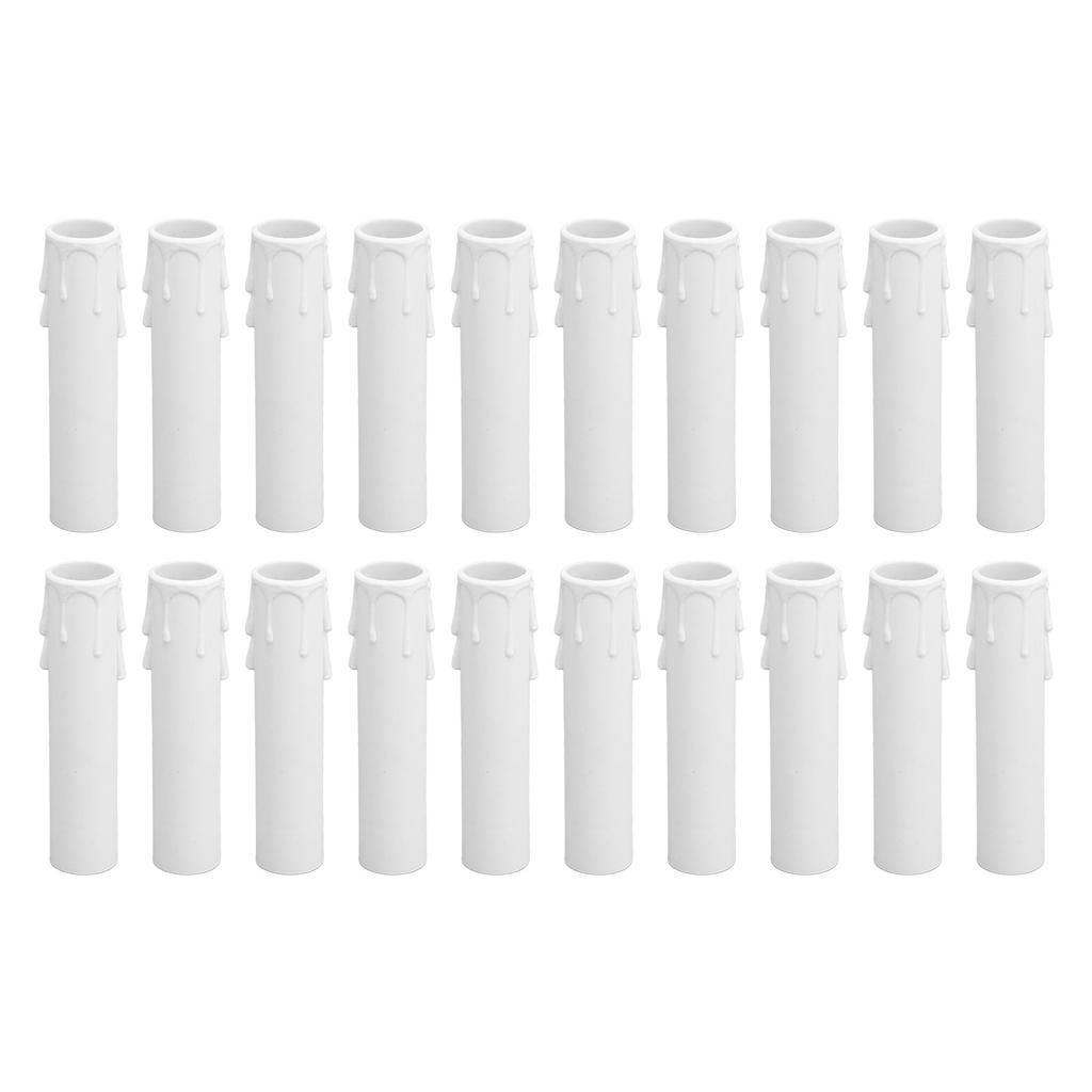 20pcs 4 Inch Candle Covers Sleeves Simulation Wax Drop E12 Candle Light Socket Covers for Chandelier