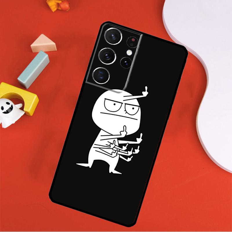 Funny Man Middle Finger Phone Case For Samsung Galaxy S25 Ultra S24 Ultra S9 S10 S20 S21 S22 S23 Plus S24 FE Cover