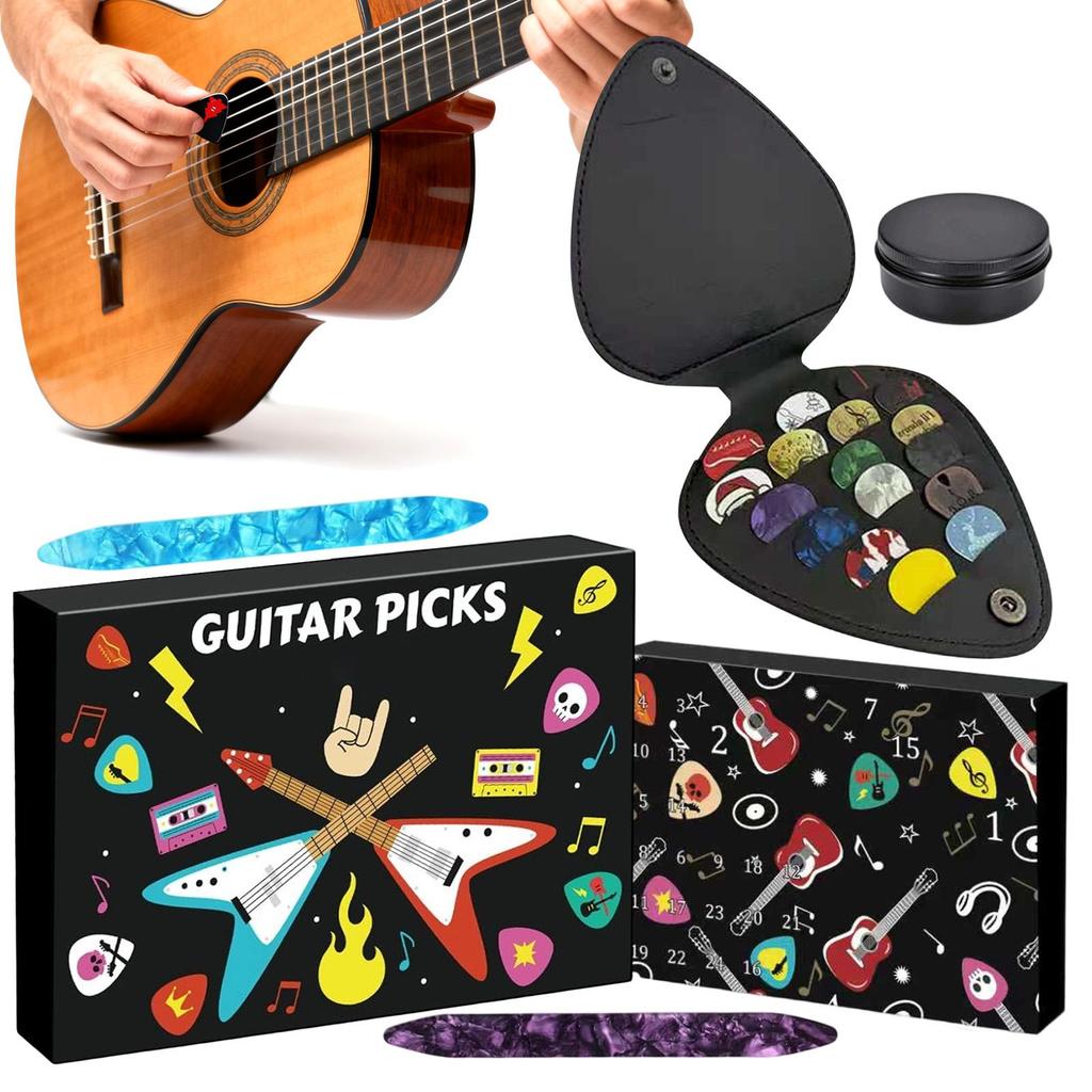 Christmas countdown Advent Guitar Picks 24 days Countdown to Christmas electric guitar pick set for adults teenagers