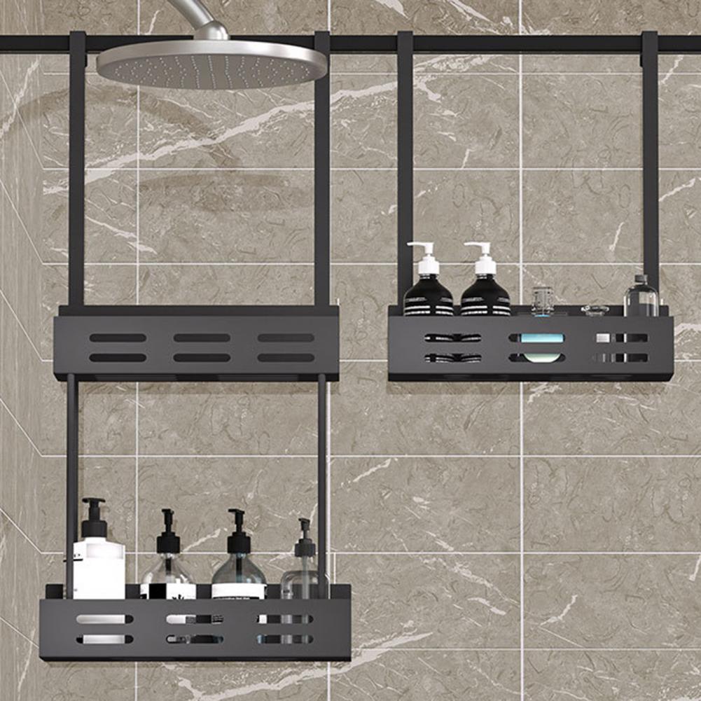 Shower Rack Carbon Steel Shower Caddy Double Layer Shower Caddy Hanging Storage Rack for Bathroom Organization