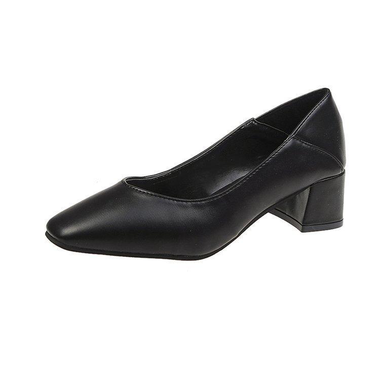High Heel Shoes For Women With Square Toe And Chunky Heel For Office Wear