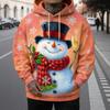 Men's Christmas Snowman 3D Print Hoodie, Festive Winter Design hooded, Long Sleeve Hooded Style, Seasonal Holiday Casual Wear