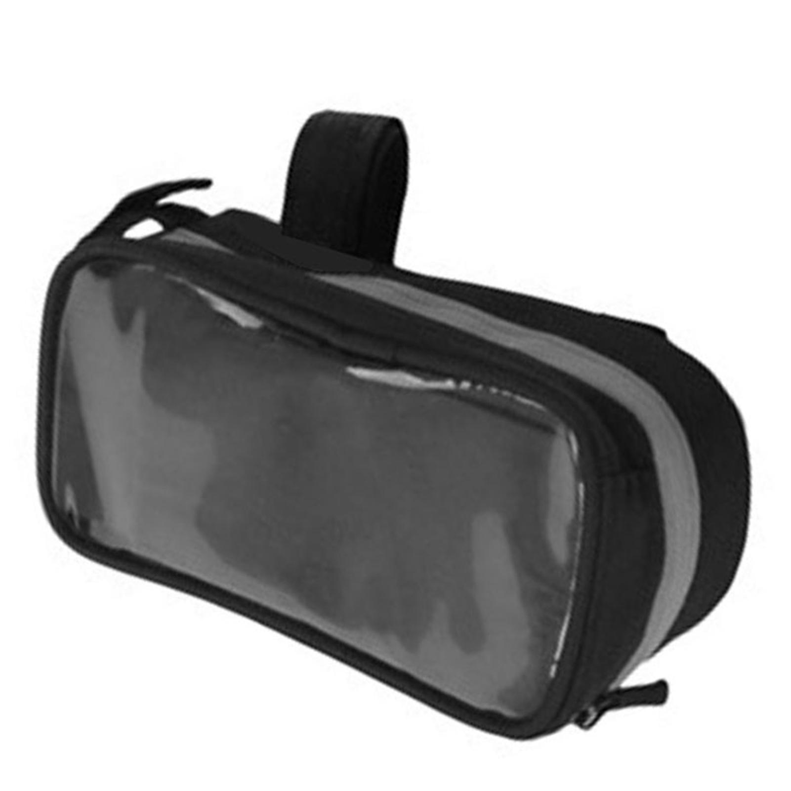 

Bike Phone Front Frame Bag High Sensitivity TPU Touch Screen Bike Top Tube Bag with Compartment Black
