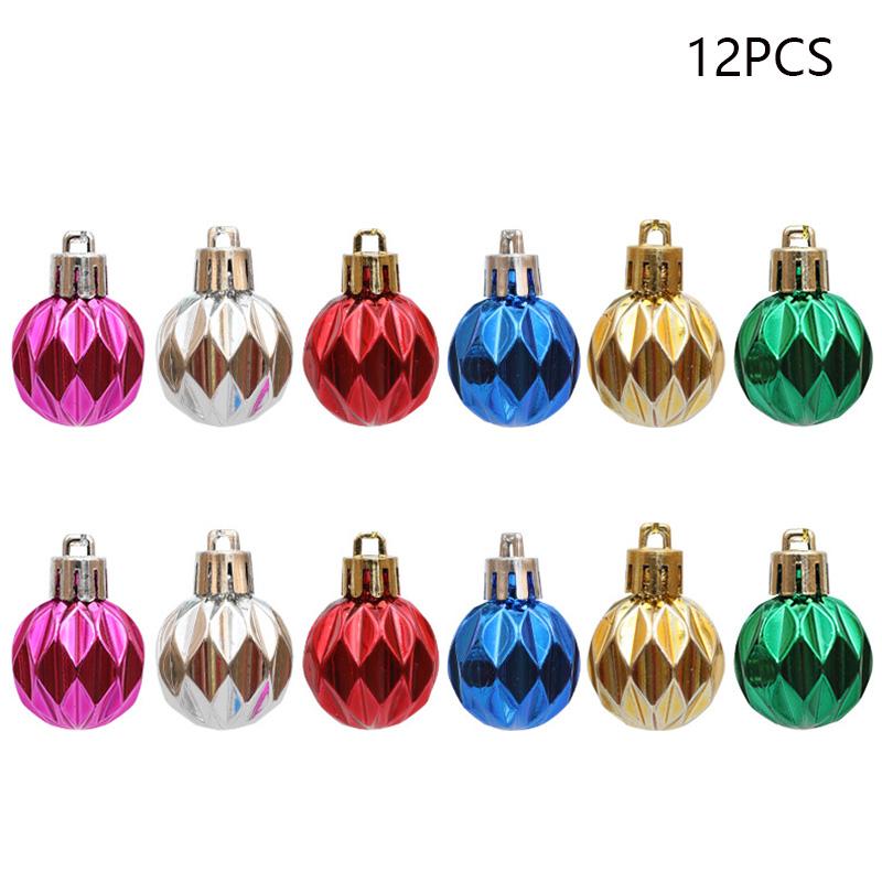 12Pcs 3cm Color Electroplating Ball Christmas Tree Decor Xmas Festival Hanging Ornament