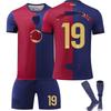 Jugendliche Kinder Erwachsene Fußballtrikots Sport Trainings Trikot Set mit Socken 24/25 Barça Heim #19 Lamine Yamal