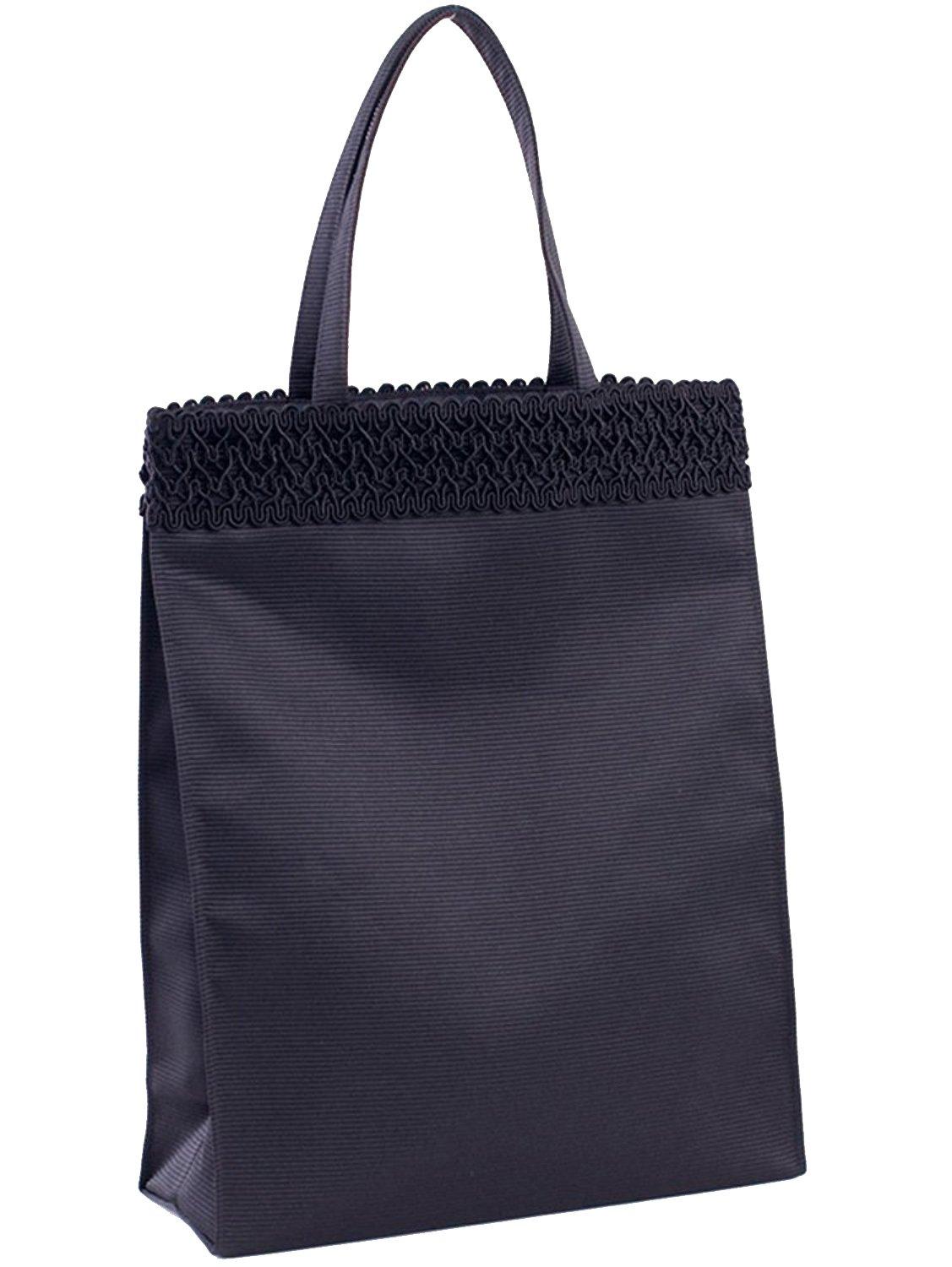 Aurora Vertical Formal Sub-Bag, Made in Japan, A4 Size, Gusseted, Suitable for Both Celebrations and Condolences, Black, Magnetic Closure, Smooth