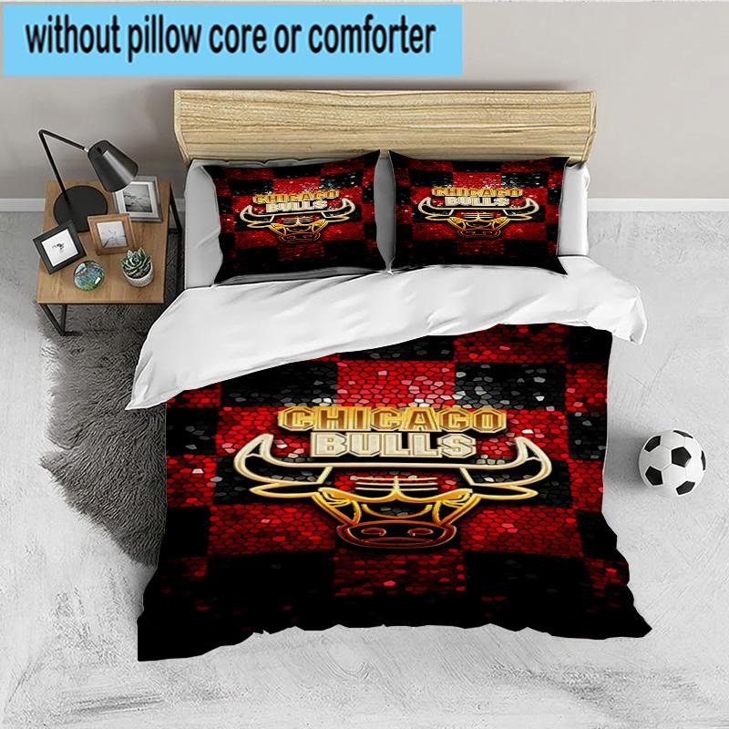 Red Bulls Basketball 3PCS Bedding set,Ideal for 1pc Duvet Cover And 2pcs Pillowcases Perfect for Fan gift,Ideal for Bedroom, Dormitory