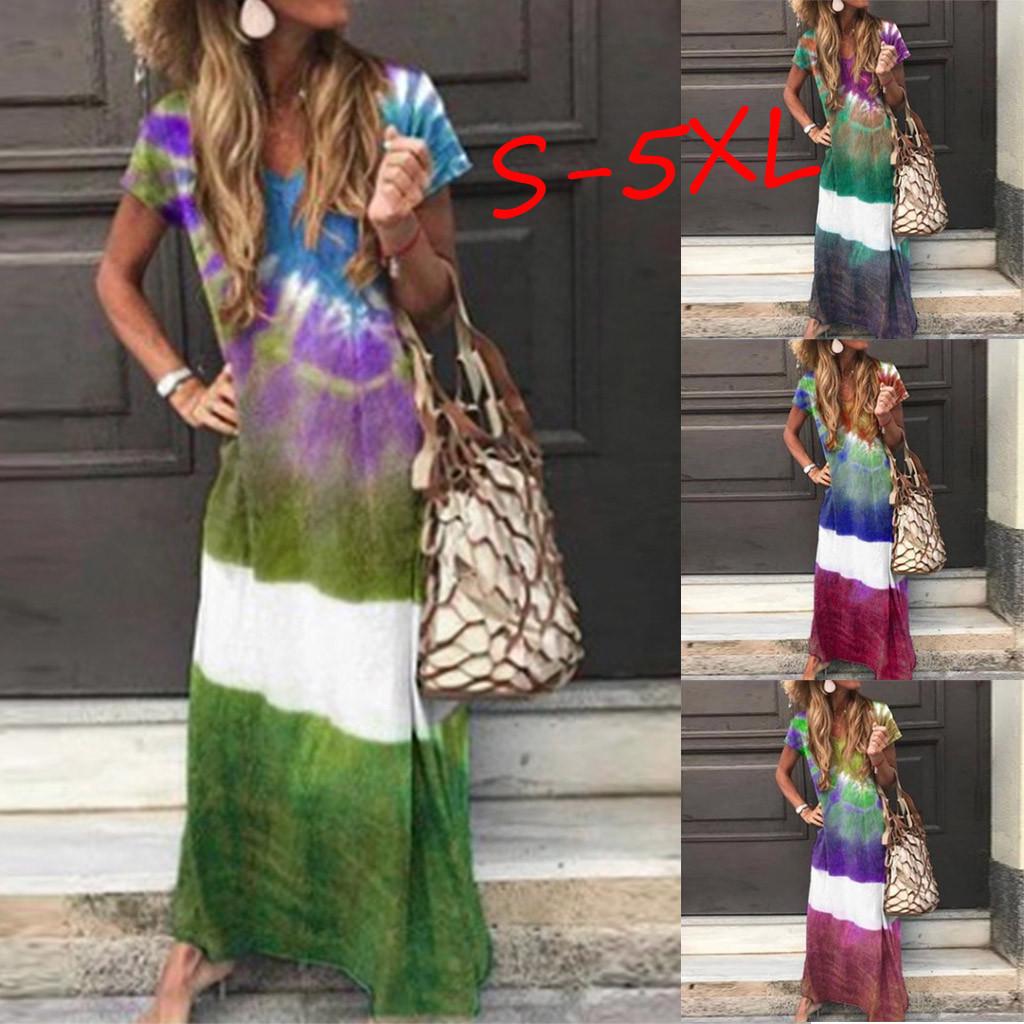 

Женщины Плюс Размер Ежедневный галстук Окрашенный цвет Блок Свободный V Шея Короткий рукав Платье