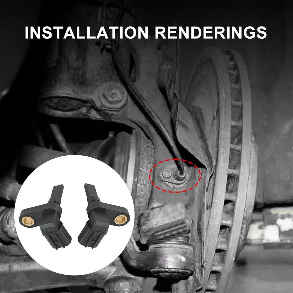 89542-04020 ABS Wheel Speed Sensor 2 Pcs Replacement for Toyota Tacoma 05-20, for 4Runner 03-20, for FJ Cruiser 07-14, for Land Cruiser 08-20, for