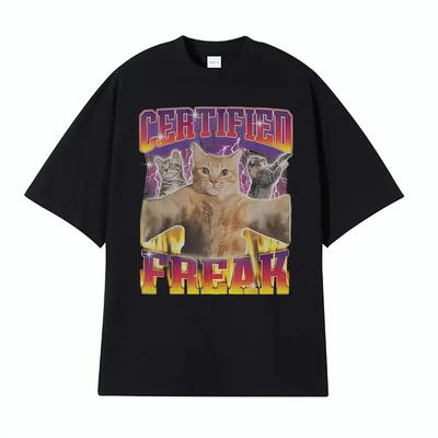 Unisex Summer Short Sleeve TShirt Funny Vintage Cat Meme Oversized Comfortable Stylish Fashion Casual Women And Men Tshirts