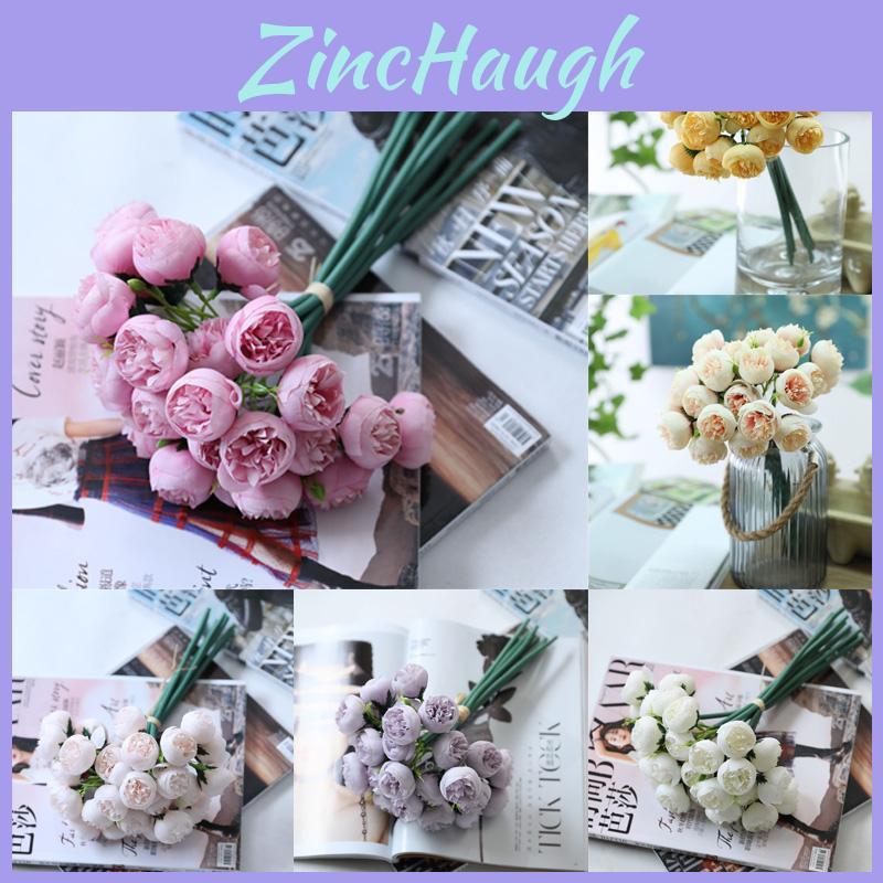 Elegant 21-head Faux Silk Peony Tea Rose Bouquet Ideal For Festive Events