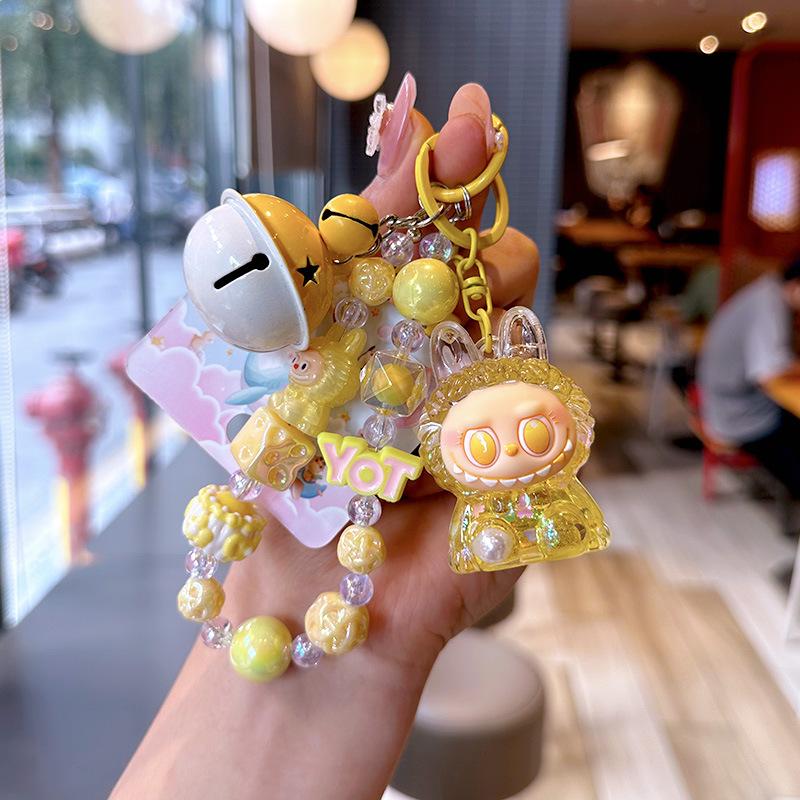 Oil Cartoon Labu Mobile Phone Case Bead Chain Beaded Keychain Doll Schoolbag Quicksand Bottle Small Pendant Gift Bubu