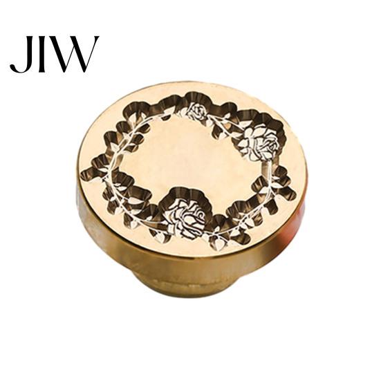 Journal Decoration Seal Wax Stamp, Vintage Plant Pattern Head, Durable Handmade Stationery Accessory Copper Stamp Head Replacement, for Envelope