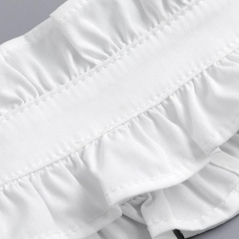 Damen Elegant Plissiert Gerüscht Falscher Kragen Abnehmbare Bluse Stehkragen Halsband Halskrause Choker Bekleidungsaccessoire