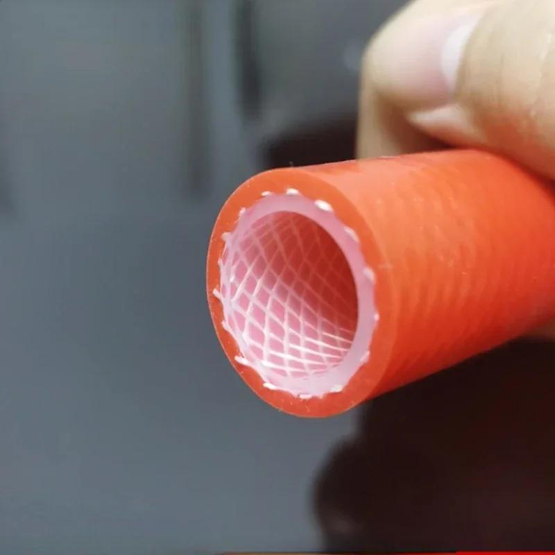 

1meter Food silicone hose high temperature steam beverage hose dialysis diet medical pressure resistant water oil wine mesh tube ID 6xOD 12mm червоний