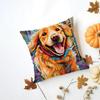 GGolden Retriever Cushion Cover Washable Linen Pillowcase Soft  for Daily Sofa Bed Home Room Decor