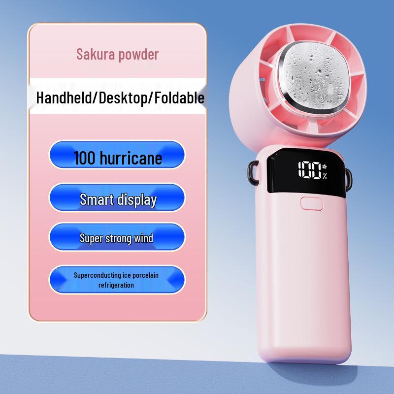 Portable Rechargeable Handheld Folding USB Fan with Ice Pack