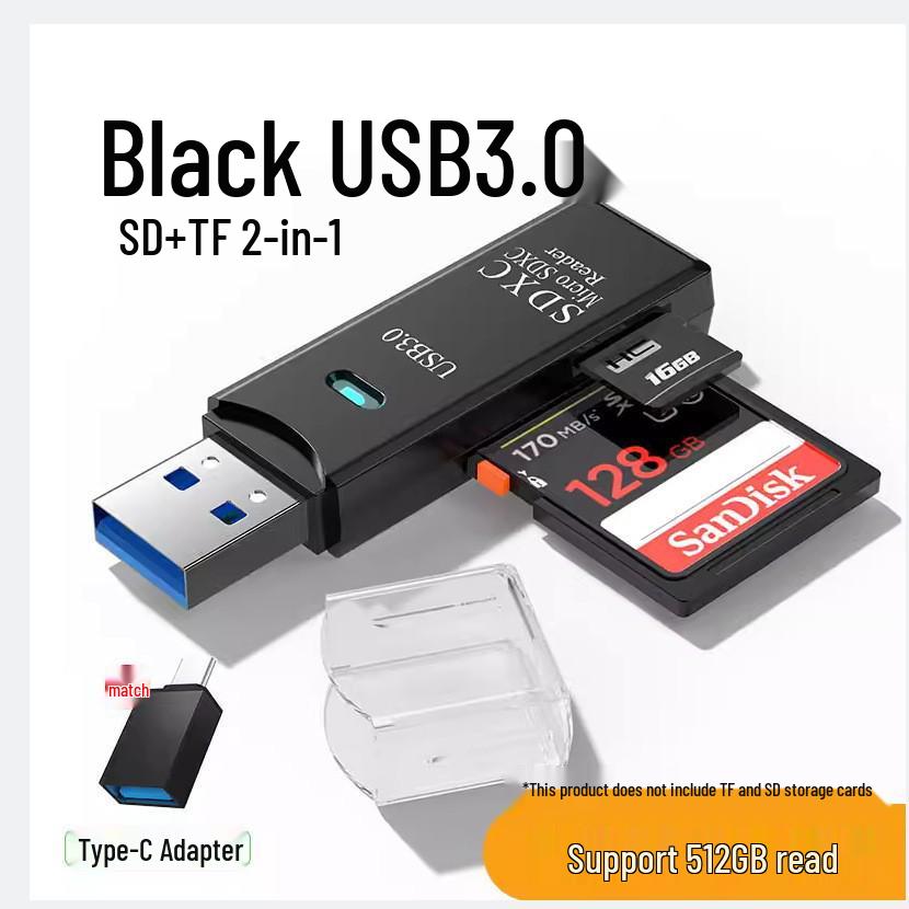 

USB 3.0 Dual Card Reader for Mobile & Camera - High-Speed TF/SD OTG Reader USB 2.0 White