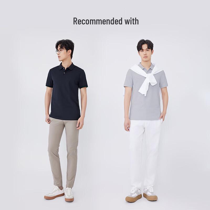 Jingdong JZ Men's Short Sleeve Silk Blend Polo Shirt