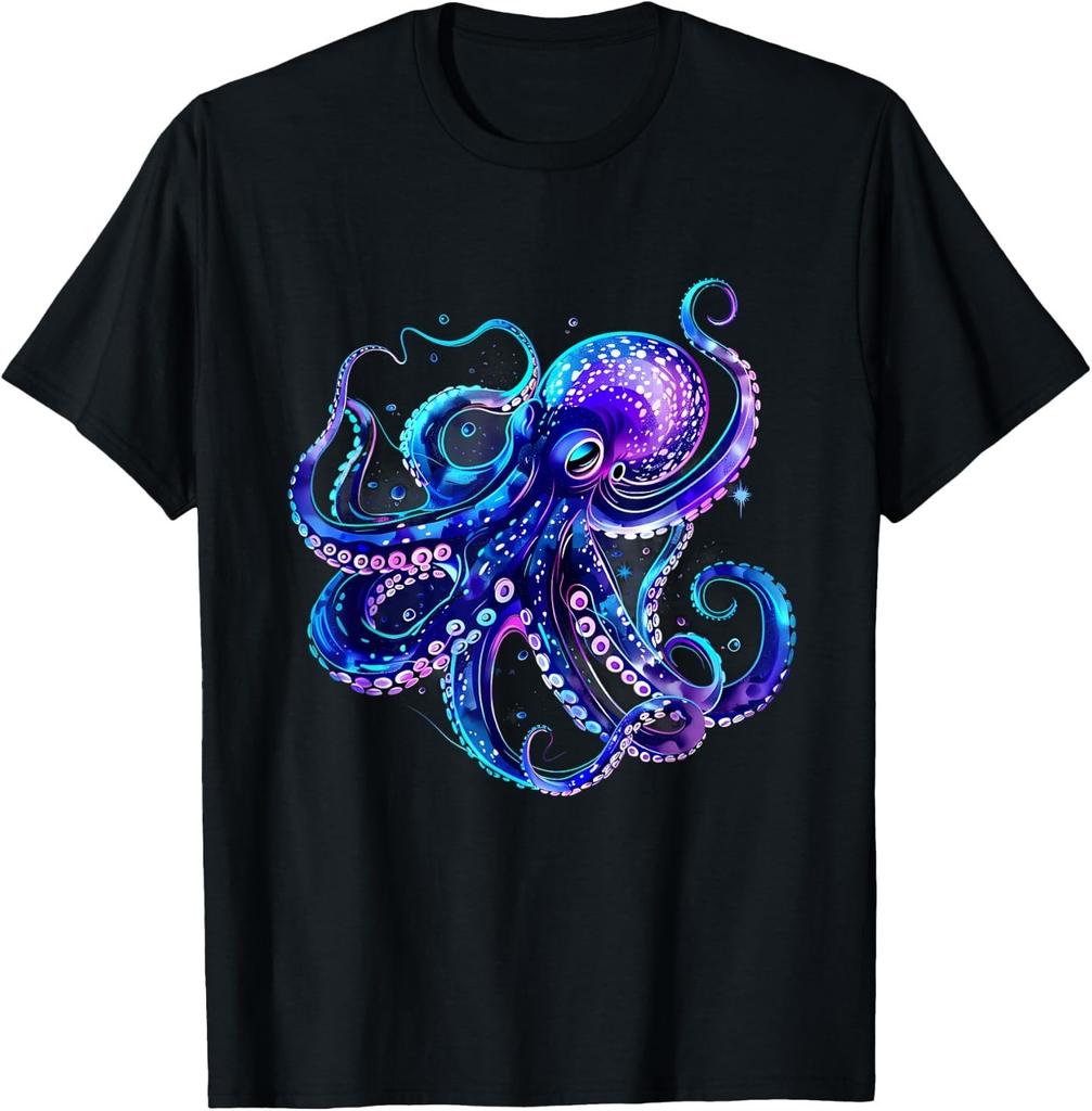 Octopus Artwork Sea Ocean Animal Lover Motif Sea Creature T-Shirt