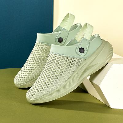 Fashion New Men's Air Mesh Breathable Half Slippers Driving Shoes Casual Mules Moccasins Breathable Loafers Zapatos Hombre