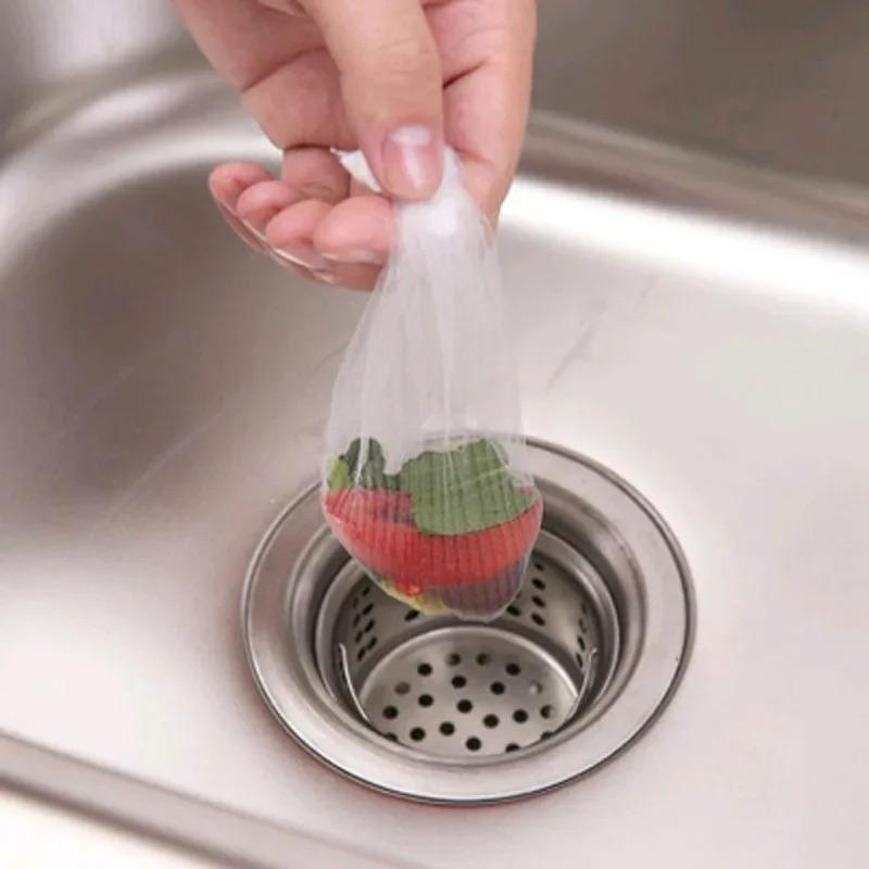 30-300Pcs Disposable Kitchen Sink Filter Sewer Drain Anti-blocking Garbage Bag Pool Leak Mesh Bag Mesh Strainer Sink Garbage Net