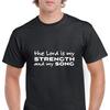 The Lord Is My Strength And My Song Christian Church Cotton T-Shirt Black Solid