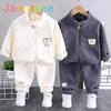 Nuovo set invernale in peluche per bambine e ragazzi, casual, sportivo, in due pezzi, per neonati e bambini, set di abbigliamento per esterni