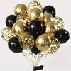 16 stücke Schwarz Metallic Pailletten Luftballons für Geburtstag Hochzeit Graduierung Party Ballon Dekoration