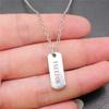 Strip Letter Initial Tags Pendant Antique Bronze Metal Men Collar Necklace New Arrival Gift