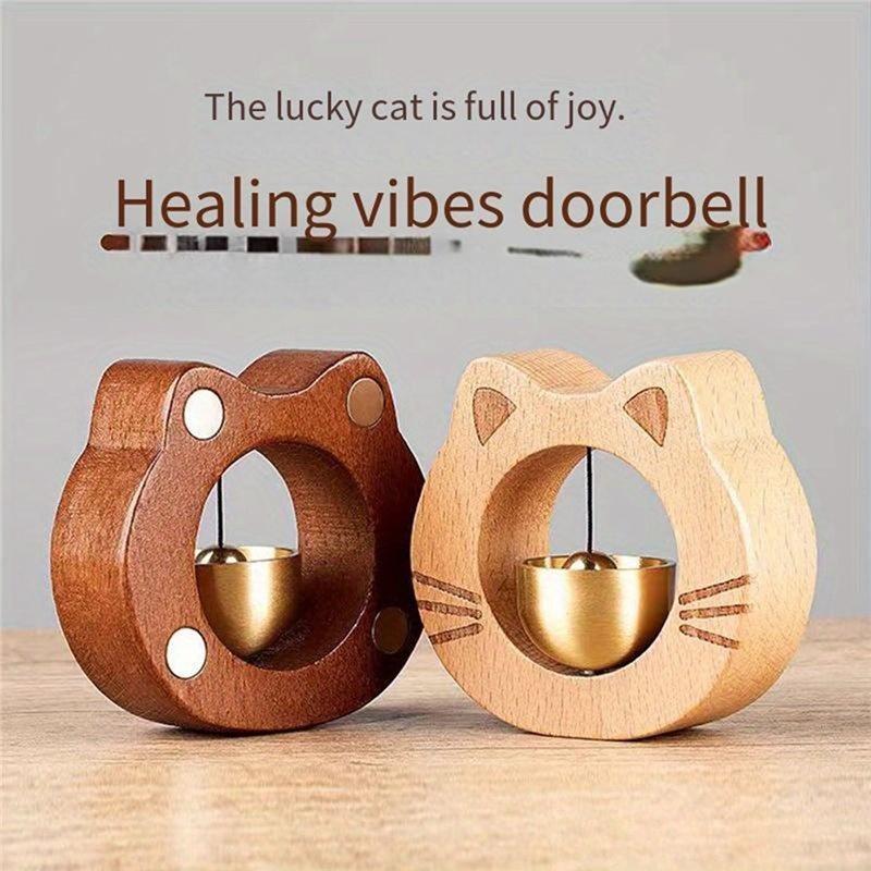 A84E-Modern Wooden Doorbell-1Pcs No Power Required, Suction Cup Installation, Main Entrance Bell For New Home Decoration