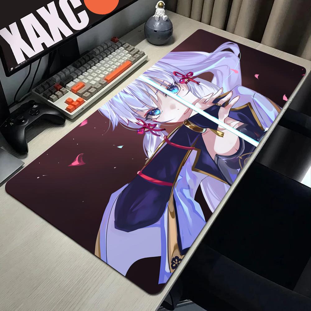 Kamisato Ayaka Mouse Pad Genshin Impact Mousepad Genshin Keyboard Pad Ayaka Padding Computer Pad PC Gaming Accessories Desk Mat