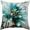 Blue Flower and Bird Print Decorative Pillowcase Living Room Office Ornaments Home Pillowcase
